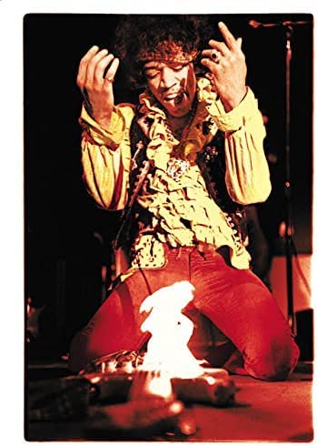 Platinum Mart Jimi Hendrix Burning Guitar 12X18 Inch Rolled Poster #TOP18