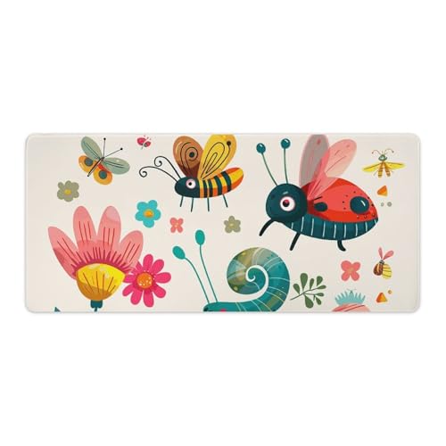 Tapis de souris XXL insecte 40x90cm avec base en caoutchouc antidérapante