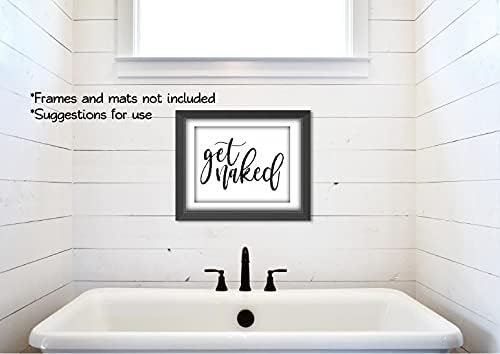 Miniatura 5 de Get Naked - Funny Bathroom Wall Decor - Minimalist Wall Art - Typography Art Print - Unframed (8x10)
