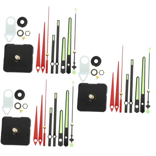 HOMSFOU 3 Juegos movimiento de reloj péndulo reloj de cuarzo rústico pequeño su kit reparación relojes wall clock caras de reloj para manualidades equipo para hacer relojes el plastico