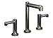 Symmons SLW-5312-BLK-1.0 Museo Widespread 2-Handle Bathroom Faucet with Drain Assembly in Polished Graphite (1.0 GPM)