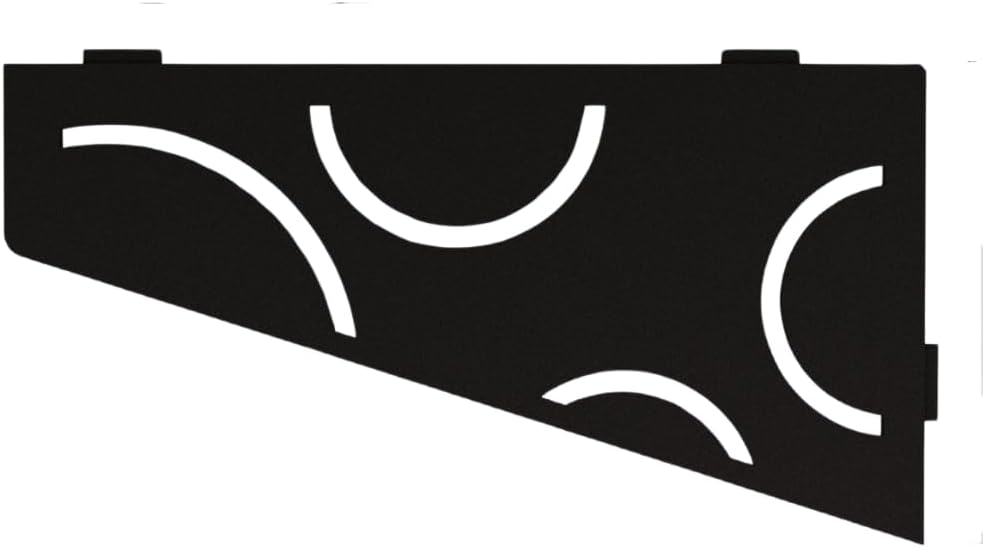 Schluter Quadrilateral Corner Shelf for Tiled Walls - Curve Design, Aluminum Material, Matte Black Finish, 3/32" Thick Anchoring Tabs - SES3D6MGS