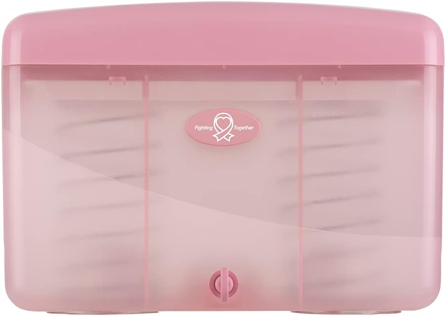 EZbrnd Countertop SLIMFOLD Hand Towel Dispenser for Kitchen/Bathroom/Office/RV/Airbnb, Guest Towel Holder, Pink