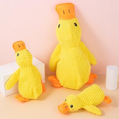 Juguete mordible interactivo para perros en forma de pato amarillo miniatura 4
