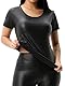 Wetlook Shirt 1/2 Arm Damen, Schwarz, S