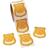 Fun Express Police Badge Name Tag Stickers Roll of 100 School Party Supplies