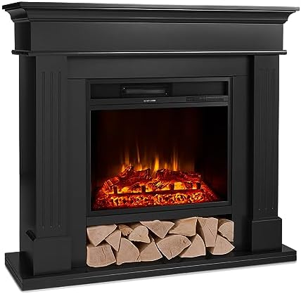 YARDIN Elektrokamin Mit Heizung - Realistischer Kaminofen Mit Flammeneffekt