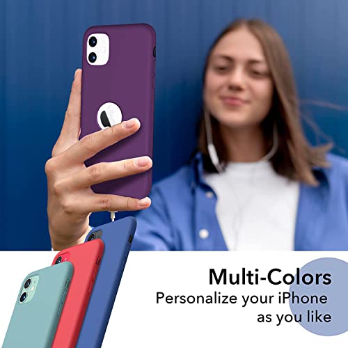 Image of VONZEE Liquid Silicone Soft Back Cover for iPhone 11 Case, Shockproof Slim Camera & Full Body Protection Non Yellowing Cover with Microfiber Lining & Logo Cut (6.1 Inch) -Grape Purple