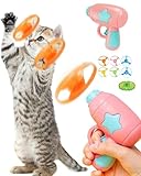 Bamboo Dragonfly Catapult Launcher, Interactive Cat Toy & Outdoor Flying Saucer Blaster, Glowing LED Dragonfly Catapult for Pet Exercise & Night Play, Fun Gift for Hobbyists & Pet Lovers (pink)