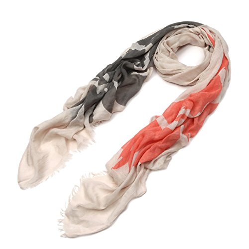 TrendsBlue Premium Large Sunflower Print Frayed End Scarf Wrap2