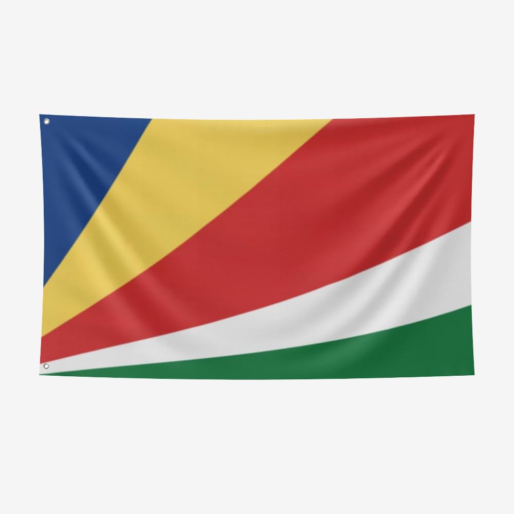 Nacilerto Seychelles Flag 3x5FT,Vivid Colors,Double Stitched,Sturdy 100D Polyester,Flags with 2 Brass Grommets for Indoor Outdoor.