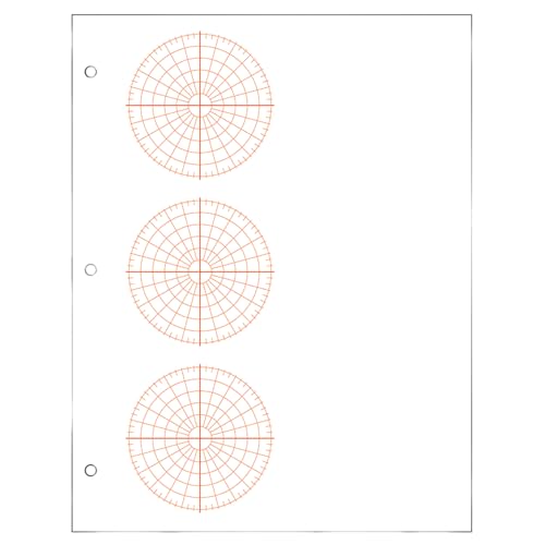 Geyer Instructional Products - Polar Graph Paper with Accentuated XY Axis, 3 Polar Graphs with 1-4 Spacing, Graduated Every 5°, Right Half Blank, Double Sided, 500 Sheet Ream, Three Hole Punched