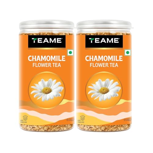 Image of TE-A-ME - Chamomile Tea - 200g (200+ Cups) | Helps in SLEEP & RELAXATION | Herbal - Caffeine Free | Flower Based - Non-Bitter | Chamomile Tea for Sleep | 100g - Pack of 2