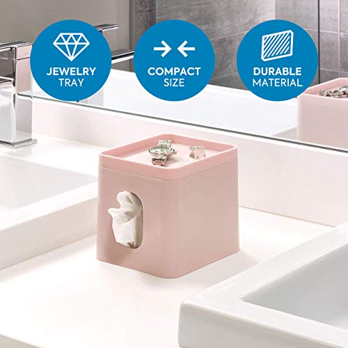 Idesign 28651 Cade Facial Tissue Cover, Boutique Box Bathroom Holder For Vanity, Countertops, Desk, Office, Dorm, Blush #TOP1