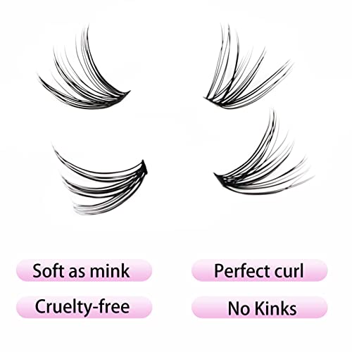 Image of Eyelash Clusters LAUBESS Lash Clusters Individual Lashes Cluster Eyelash Extensions DIY at Home Waterproof Cluster Lashes (30D-0.07D-14)