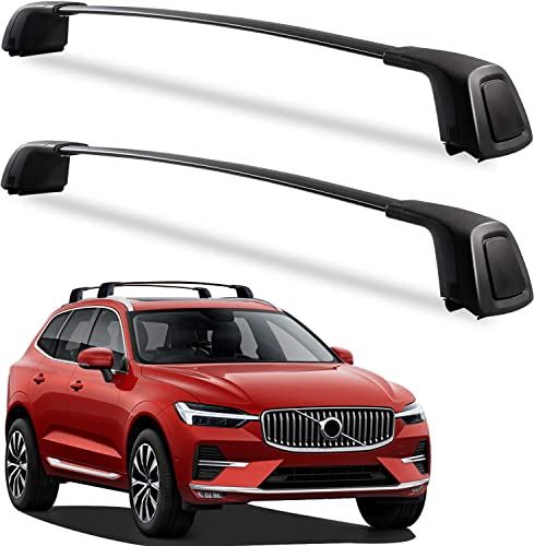 Heavy Duty Anti-Theft Roof Rack Cross Bars For Volvo Xc60 2018-2022 Crossbar Lockable Luggage Racks Roof Rail Rooftop Luggage Carrier Canoe Kayak Bike Cargo Accessories #TOP5