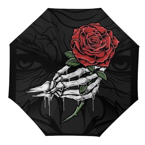 Parapluie pliant automatique au design abstrait avec finitions haut de gamme