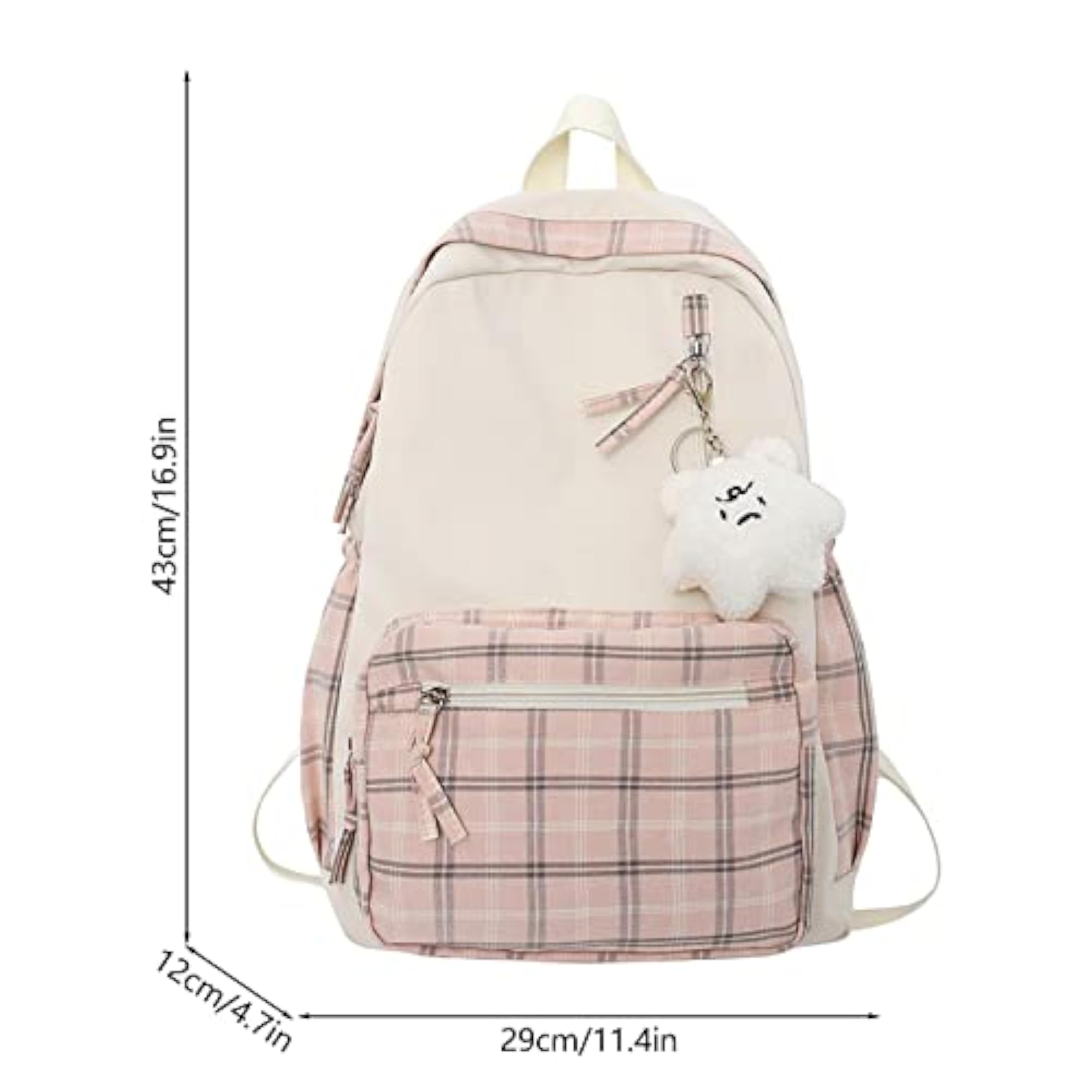 Kawaii Plaid Schoolbag for Girls