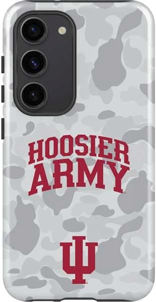 Skinit Pro Phone Case Compatible with Galaxy S23 - Officially Licensed Indiana University IU Logo White Design