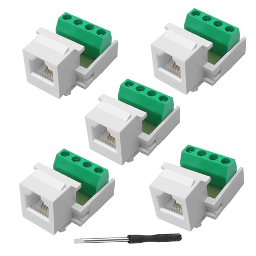 XMSJSIY CAT3 Telefon modul RJ11 6P4C Weiblich zu 4Pin Lötlose Schraube Terminal Adapter Telefon modul RJ11 CAT3 Voice Jack Telefonleitung verbinder - 5PCS