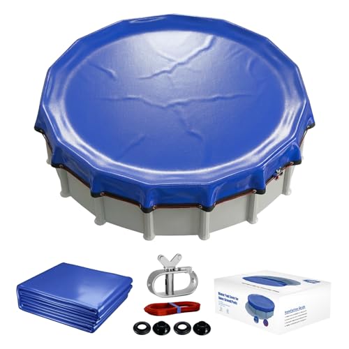 [Upgraded] 18ft/21ft/24ft/28ft Round Winter Pool Covers for Above Ground Pool