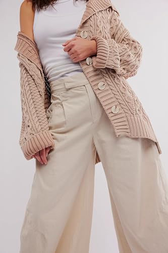 LifeShe Women's Wide Leg Baggy Pants High Rise Barrel Pant Loose Boyfriend Trousers with Pockets4