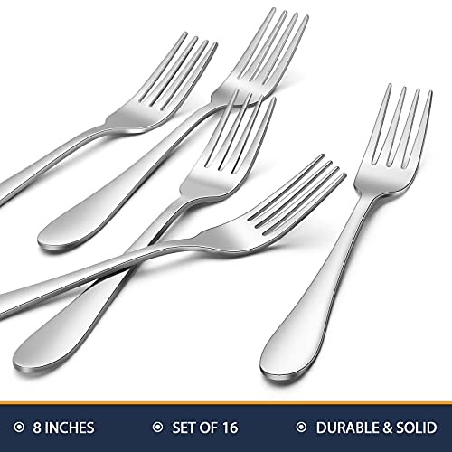 Hiware 16-Piece Dinner Forks Set, Stainless Steel Forks For Home, Kitchen And Restaurant, Mirror Polished, Dishwasher Safe - 8 Inch #TOP1