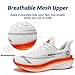 Beita Running Shoes for Women Non Slip Walking Sneakers Breathable Sports Shoes for Gym Travel Work Food Service Platform Comfortable All Day Lightweight White Orange