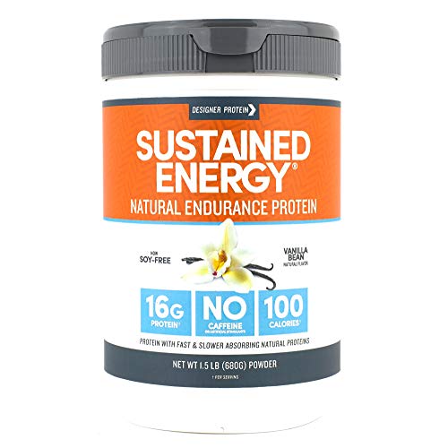 Designer Protein Sustained Energy Natural Endurance Protein , Vanilla Bean, 1.5 Pound, Made in the USA Designer Protein Sustained Energy Natural Endurance Protein , Vanilla Bean, 1.5 Pound, Made in the USA