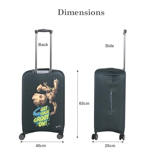 Image of Heart Home 22-26 Inch Polyester Medium Size Suitcase Cover | Dustproof and Machine Washable Luggage /Trolley Bag Cover Protector | I Am Groot Print - Green
