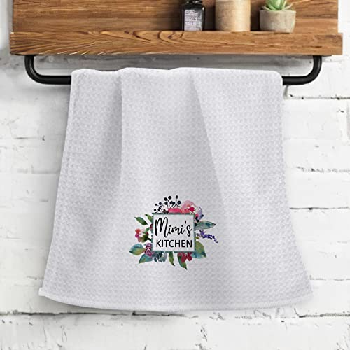 Ohsul Mimi’s Kitchen Floral Absorbent Kitchen Towels Dish Towels Dish Cloth,Mimi Mother's Day Hand Towels Tea Towel For Bathroom Kitchen Decor,Grandma Birthday Gifts #TOP1