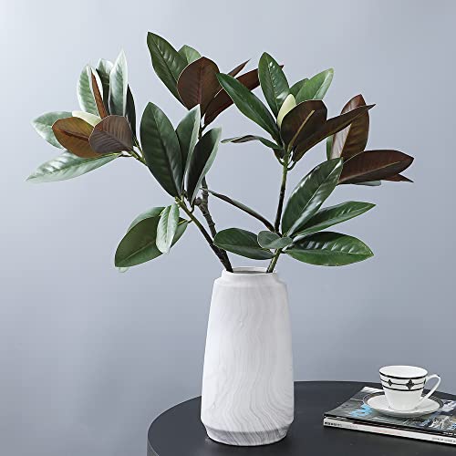 LNGO 35 inch 2 Pieces Faux Magnolia Leaf Artificial Greenry UV Resistant Bushes Shrubs Office Home Outdoor Decoration