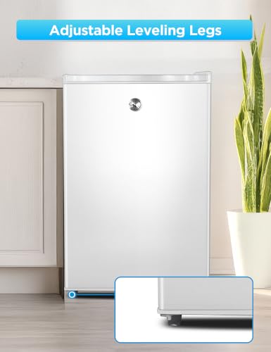 Image of Commercial Cool 3.0 Cu. Ft. Upright Freezer with 2 Removable Glass Shelves, Reversible Door, Adjustable Thermostat, Mini Freezer with Space Saving Flat Back, Manual Defrost, CCUL30W, White