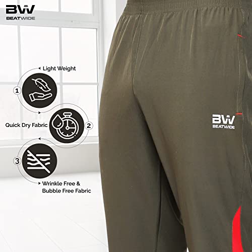 Image of Men's Ns Lycra Spandex Mixx Polyester Sports Trackpants with Both Side Zipper Pockets