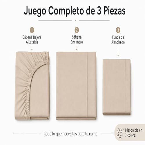 Miniatura 2 de Degrees Home Premium Juego De Sábanas 90x190 Cm 3 Piezas: Sábana Bajera Ajustable, Encimera Y Funda De Almohada 90x45 Microfibra Cepillada, Suave, Oeko-Tex Certificado