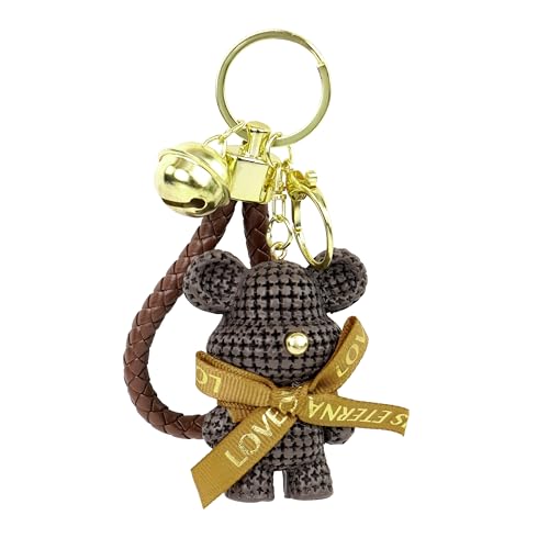 Image of Storite Bunny Keychain for Women & Girls, Cute Rabbit Bag Charm with Heart Pendant, Braided Strap & Bell, Fashion Key Ring for Handbags, Backpacks & Car Keys