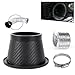 BARTOO Air Intake Duct Front Bumper Turbo Air Intake Pipe, Carbon Fiber Car Round Brake Air Duct with Extendable Flexible Hose and Hose Band