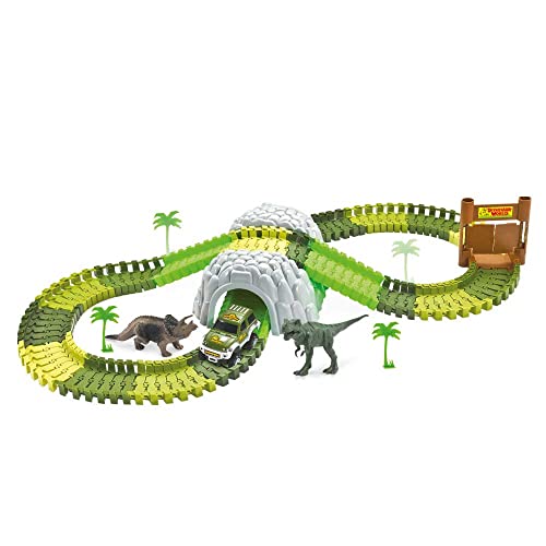Pista Dinossauro Track com Tunel e Acessórios 109 Peças + Carrinho, DM Toys, DMT6130 1 Pista Dinossauro Track com Tunel e Acessórios 109 Peças + Carrinho, DM Toys, DMT6130