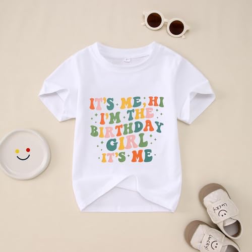 Image of GLIGLITTR Birthday Girl Shirt Its Me Hi Im The Birthday Girl Its Me Kids Birthday Party Tshirt Girls Bday Outfits Tops 5-12Y