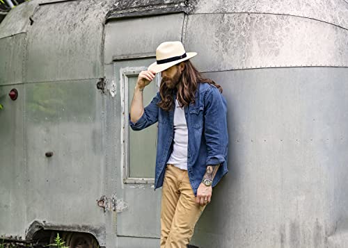 Ultrafino Fedora Packable Foldable Panama Straw Hat Classic 7 3/8 #TOP4