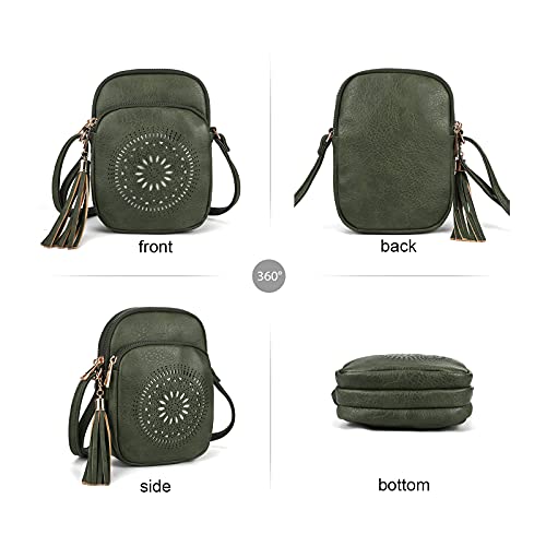 Image of AFKOMST Small Crossbody Phone Purse for Women, Triple-Zip Compartments