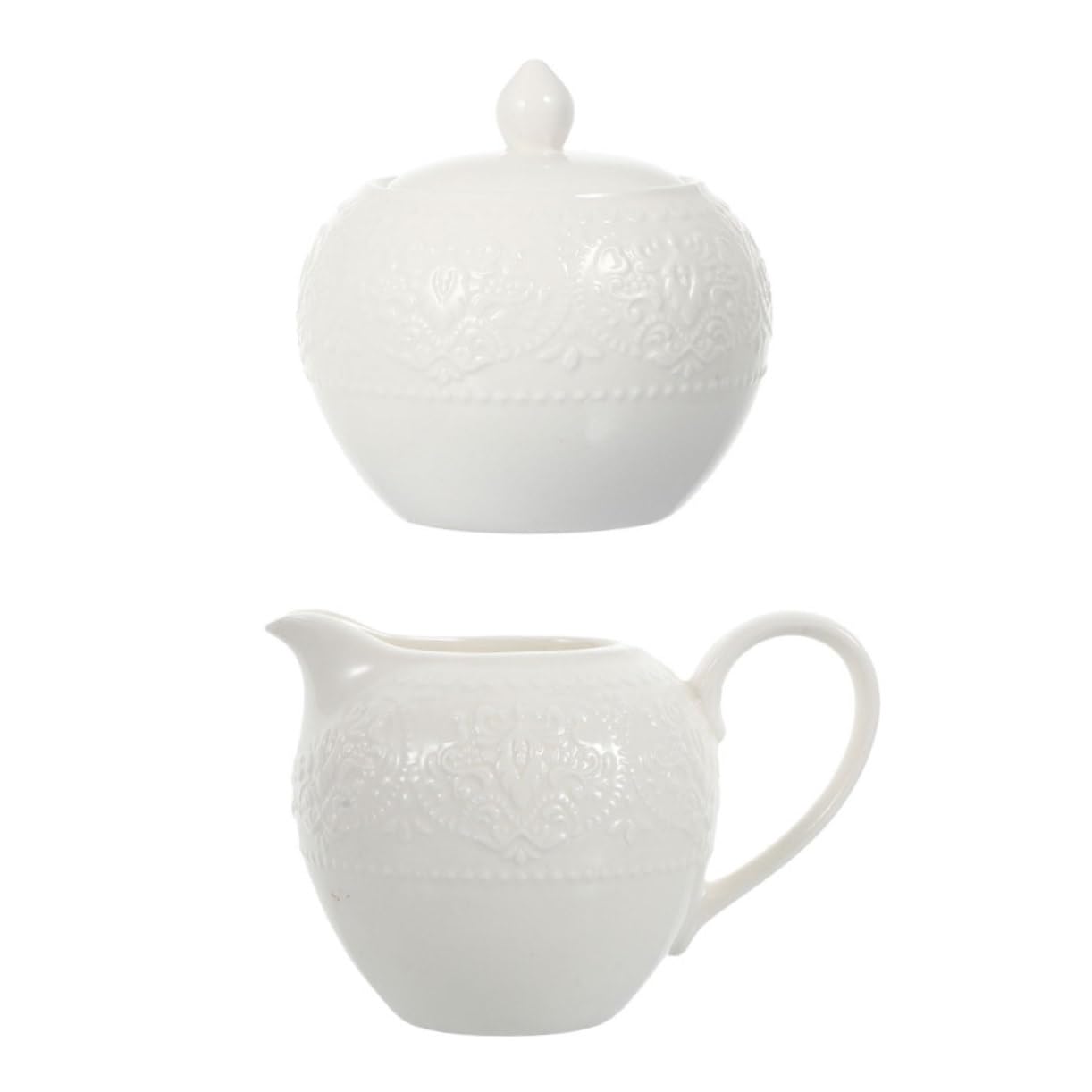 Juego de Azucarero y Jarra de Leche de Cerámica Ecológica Diseño en Relieve, 2 Piezas, Resistente al Calor, Apto para Cocina y Restaurante, Contenedores Versátiles para Café
