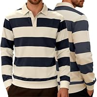 Generisch Polo de manga larga para hombre en estilo rugby a