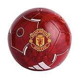 adidas Unisex-Adult Manchester United FC Home Club Soccer Ball, MUFC Red/Maroon/Black, 5