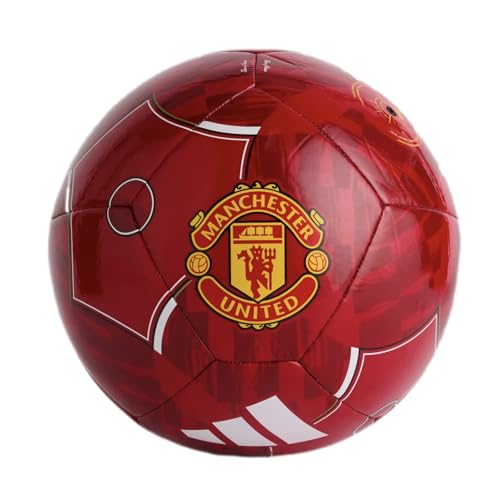 adidas Unisex-Adult Manchester United FC Home Club Soccer Ball, MUFC Red/Maroon/Black, 5