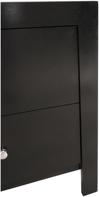 HomeStock Mediterranean Nightstand with Drawers - Bedroom Storage with Nickel Hardware Black/2 Drawer