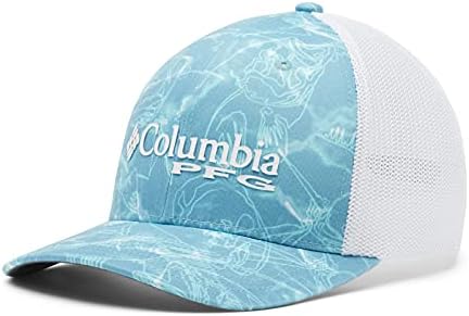 Columbia Unisex Camo Mesh Ball Cap, Storm Contour Fish Print, Large/X-Large