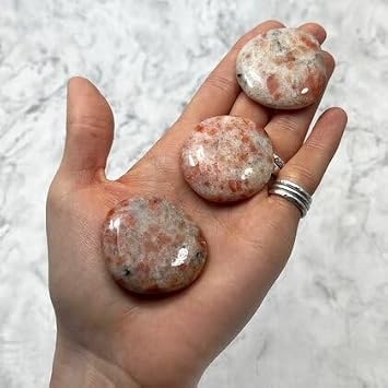 Sunstone Flat Tumble Stone ~40-43mm