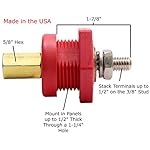 Fastronix Red and Black Premium Battery Charging Posts with Heavy Duty Mounting Plate