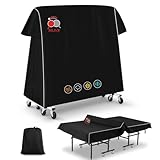 PingPong Table Cover 420D Oxford Fabric Cotton Lining， Waterproof PU Coating, Sunproof & All-Weather Protection, Universal Fit for 9x5 FT Indoor/Outdoor Folding & Flat Tables